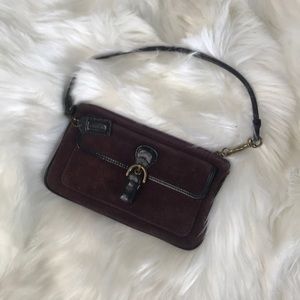 Coach dark purple wristlet